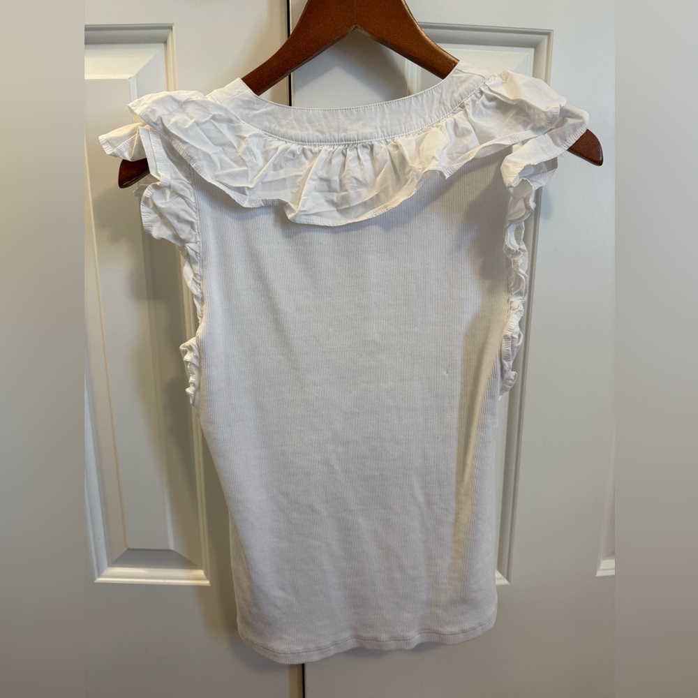 Veronica Beard Adrianna Ruffled Ribbed Top Size XS - Picture 7 of 11